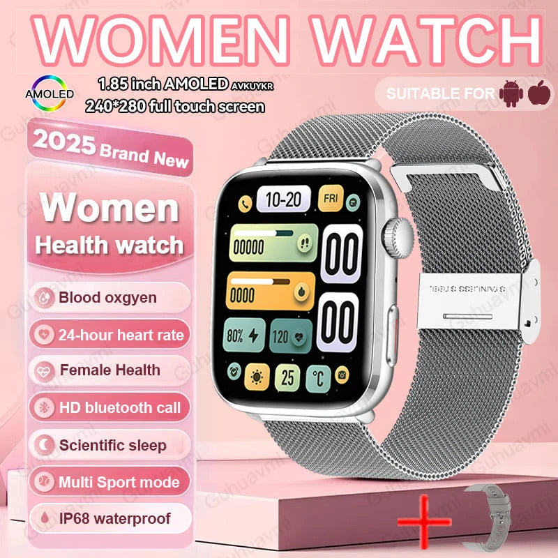 AI Smart Health Watch - HRV+PPG Blood Pressure & Heart Rate Monitor with IP68 Waterproof & NFC