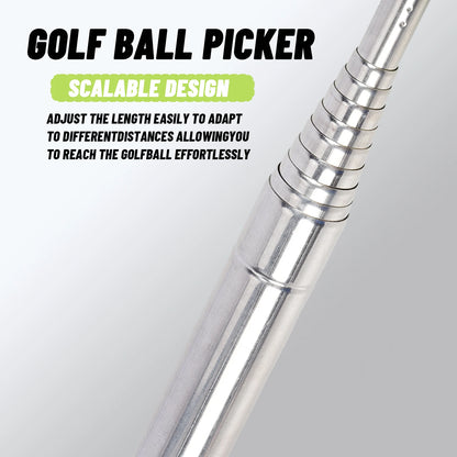 Lightweight Stainless Steel Golf Ball Picker - Retractable Finder with Easy Handle, Perfect Golf Gift