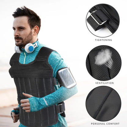 Adjustable Weighted Vest 3-50kg - Premium Training Equipment for Running, Fitness & Strength Training