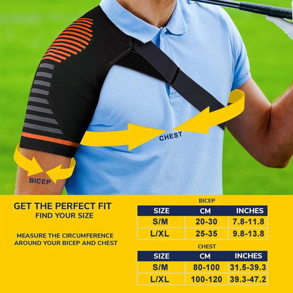 Compression Shoulder Brace - Adjustable Support for Rotator Cuff, Tendonitis, Dislocation & Shoulder Injuries (Men & Women)