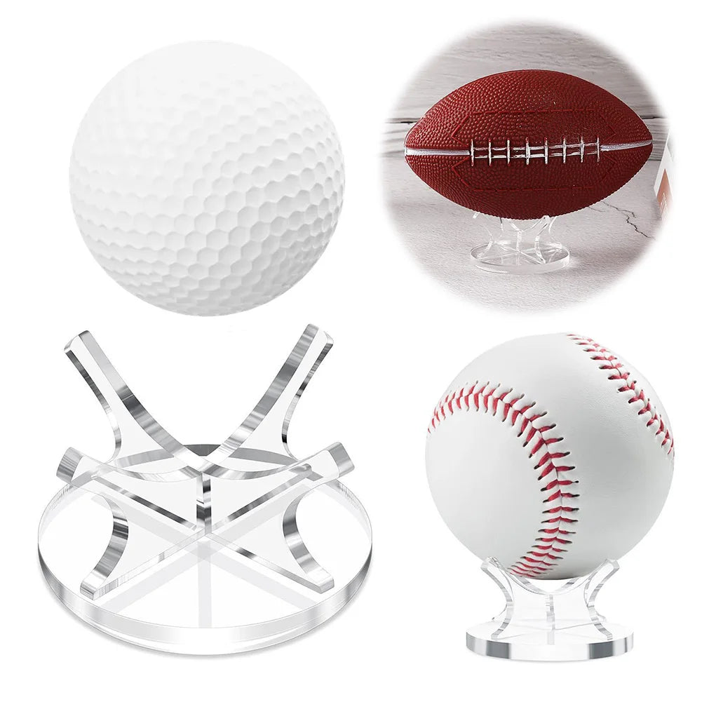 Premium Acrylic Ball Display Stand - Clear Multi-Function Holder for Baseball, Golf, Softball, Tennis & Basketball Spheres