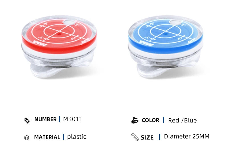 PGM Golf Magnetic Cap Clip Ball Marker - Level Function Marks - Red & Blue - Model MK011