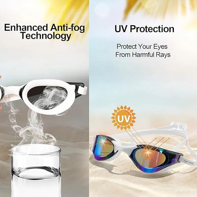 Professional HD Anti-Fog Swimming Goggles - Leak-Proof Adjustable Silicone Eyewear for Men & Women