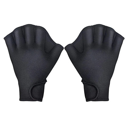 Swimming Training Hand Paddles & Webbed Gloves - Water Sport Fins Flippers for Adults & Children