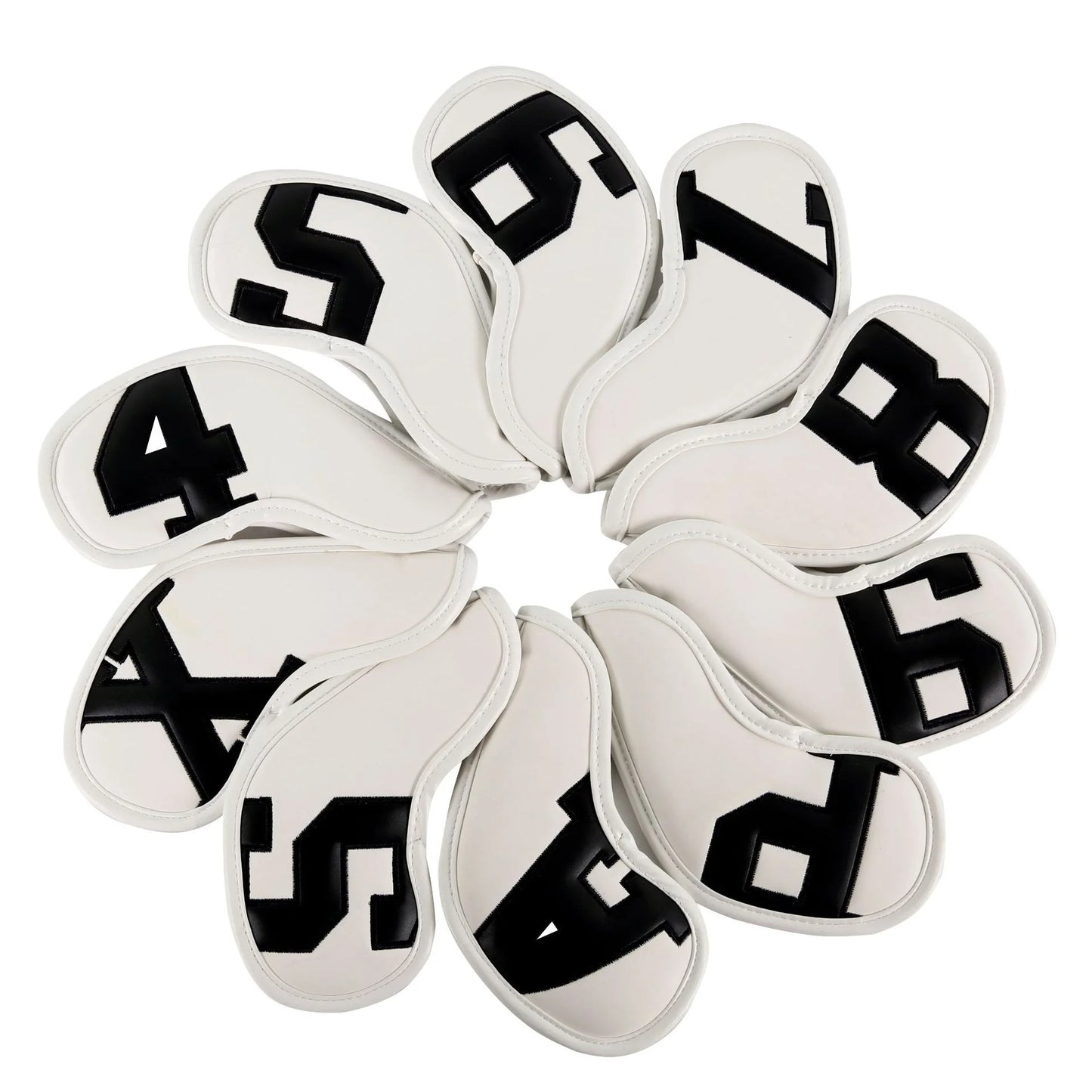 Golf Shaft Protectors 10-Piece Set - Numeric Alphabet Print, Dustproof & Waterproof Golf Accessories