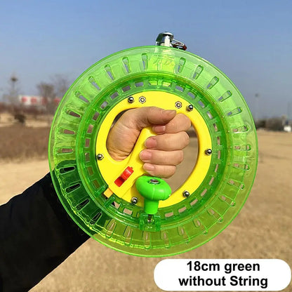 Premium PET Kite Line Winder with Lock - Fire Wheel String Spool - 18/20/22/26cm - Flying Kite Reel with String
