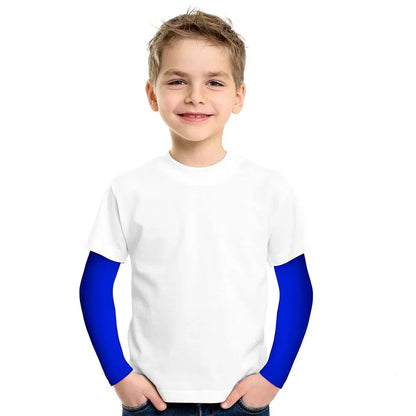 Kids UV Protection Arm Sleeves - Ice Silk Cooling Compression Sleeves for Boys & Girls Outdoor Sports (1 Pair)