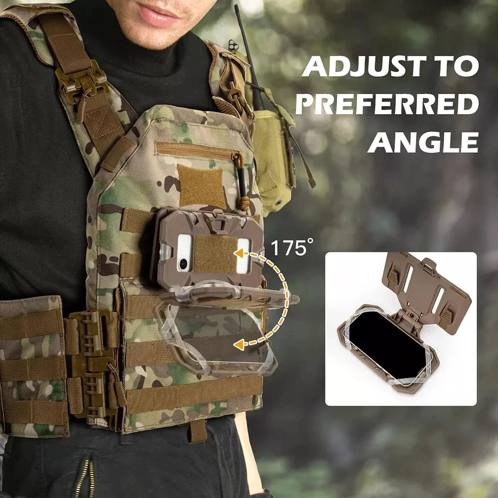MOLLE Tactical Phone Holder - Folding Navigation Board for Airsoft & Hunting Vest Accessories