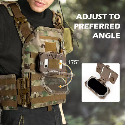 MOLLE Tactical Phone Holder - Folding Navigation Board for Airsoft & Hunting Vest Accessories