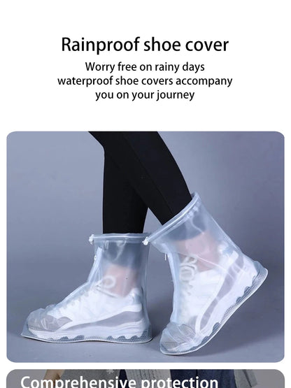 Waterproof Shoe Covers - Non-Slip Reusable Rain & Snow Boot Protectors with PVC Silicone Sole for Women & Men (1 Pair)
