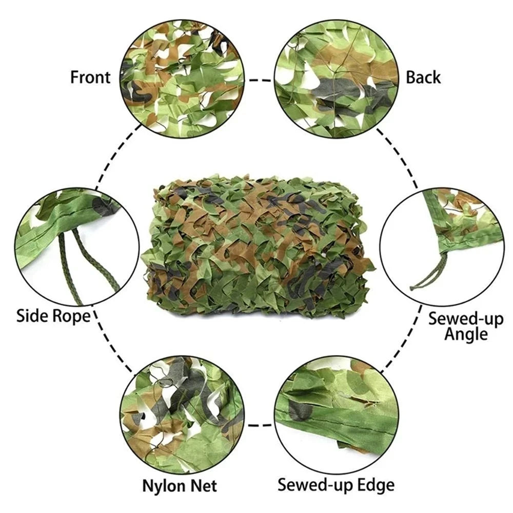 210D Oxford Military Camouflage Netting - Garden Gazebo Sun Shelter Net for Hunting & Outdoor Use