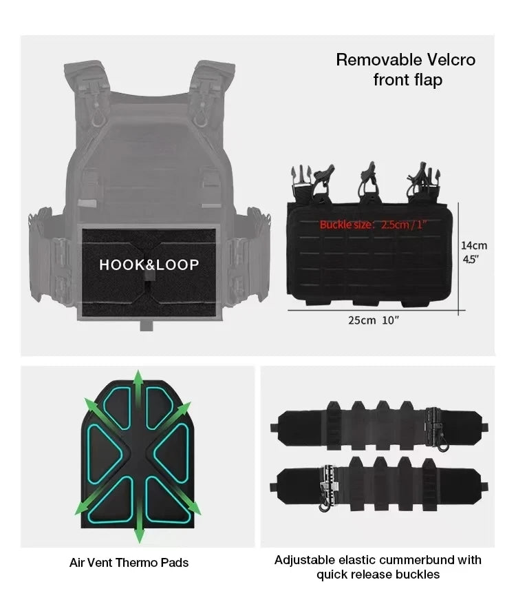 Tactical Multi-Functional Vest - Fast Detachable Lightweight Design