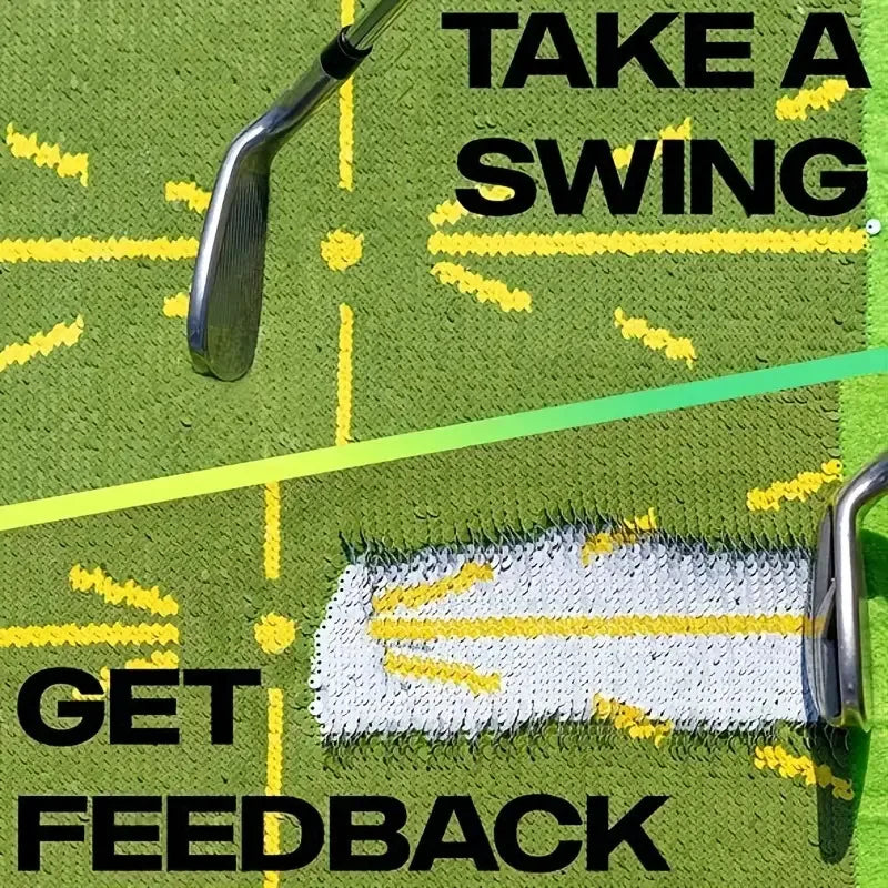 Golf Hitting Mat for Indoor and Outdoor Training – Practice Mat with 4 Floor Nails + 1 Hook