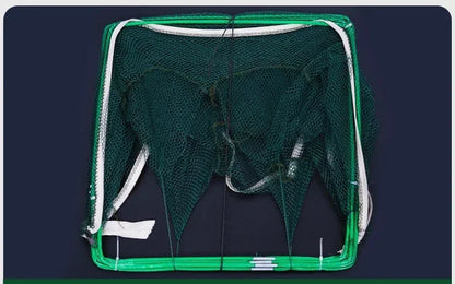Folding Crayfish Trap - Multi-Purpose Fishing Net for Crab, Shrimp, Smelt & Eels - Casting Tackle Cage