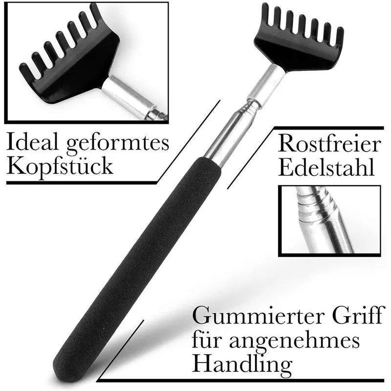 Telescopic Stainless Steel Back Scratcher with Carrying Bag