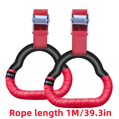 Kids Gymnastics Rings - Non-Slip Adjustable Straps, Pull-Up Workout & Swing Fitness Equipment