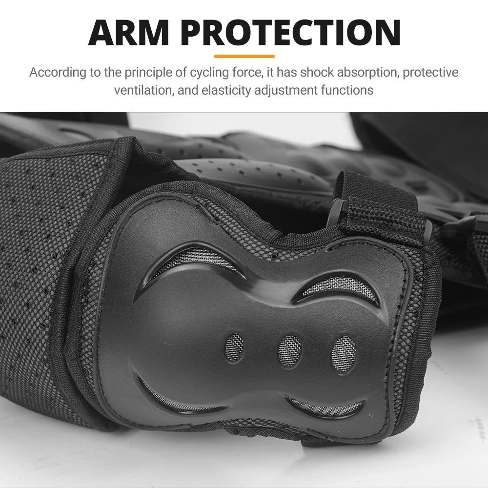 Kids Full Body Motorcycle Armor Set - Protective Vest Jacket with Kneepads for Motocross Riding