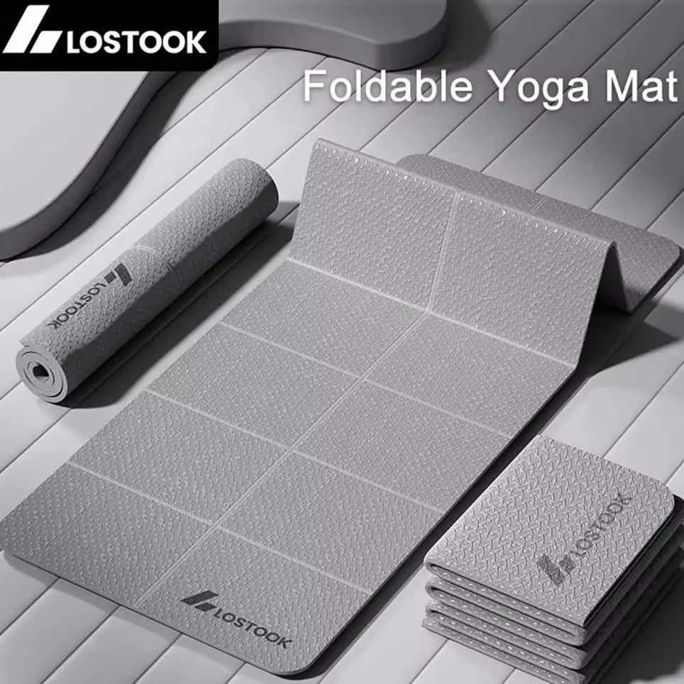Premium TPE Foldable Yoga Mat - 4mm Thick, 183x61cm - Travel-Friendly Exercise Mat