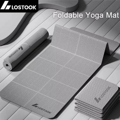 Premium TPE Foldable Yoga Mat - 4mm Thick, 183x61cm - Travel-Friendly Exercise Mat