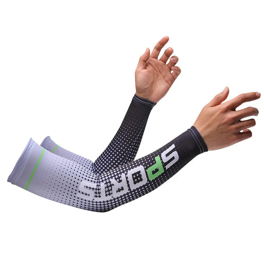 Men's UV Protection Cycling Arm Sleeves - Ice Fabric Sun Protection Compression Sleeves for Summer Sports