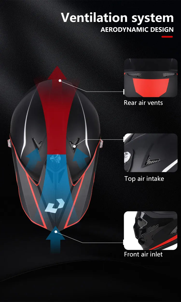 DOT Approved Motocross Helmet - Off-Road Racing Helmet for Men & Women (Downhill, Enduro, Cross)