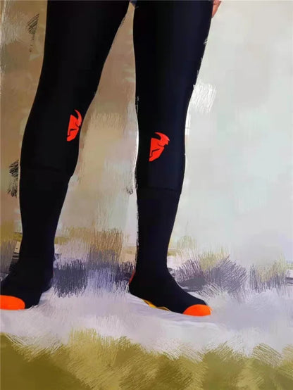 Podium 24 Motorcycle Compression Knee Brace Socks - Motocross Enduro MTB ATV MX Knee Protection Sport Socks