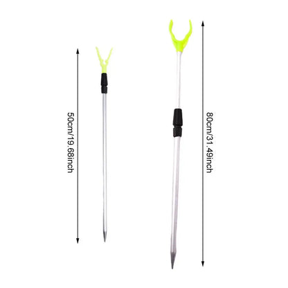 Telescopic Fishing Rod Holder - Adjustable 50-80cm Extending Bankstick Stand with Rod Rest Bracket for Fishing Accessories