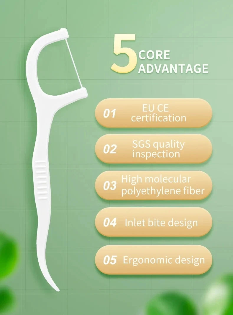 Dental Floss Picks - Oral Care Tools (50/150/300/600/1000 PCS Options)