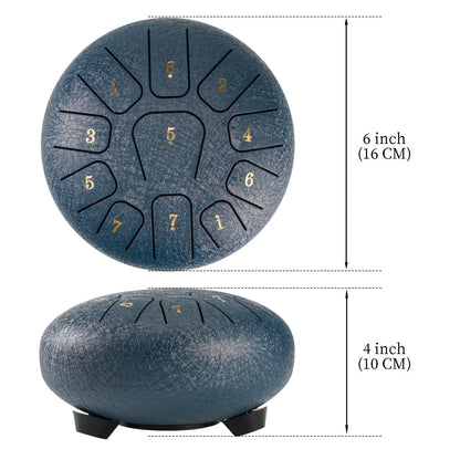 11-Note Steel Tongue Drum - 6 Inch Professional Sound Healing Instrument with Tuning Kit for Yoga, Meditation & Anxiety Relief