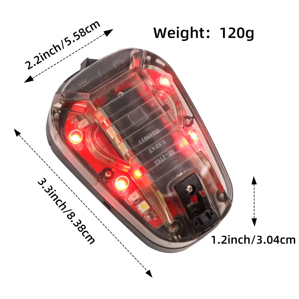 Tactical Helmet Light - Multi-Function IR Strobe Signal Lamp with Velcro Mount
