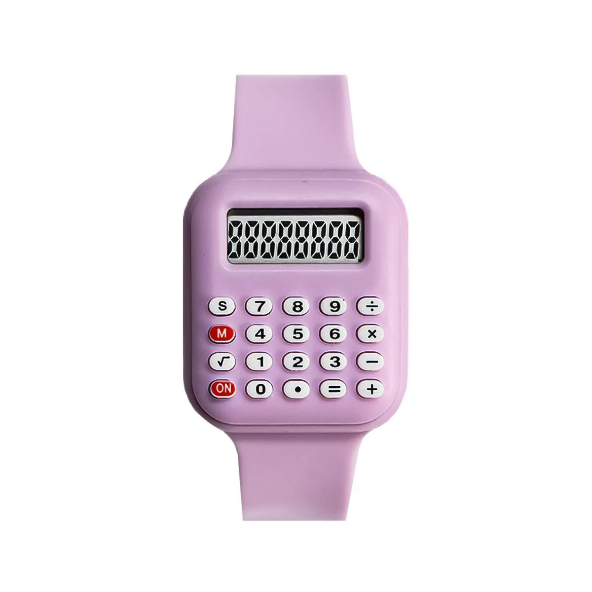 Kids Digital Calculator Watch – 2025 Rubber Strap with Time & Date Display for Girls & Students
