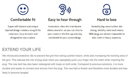 Universal-Fit Waterproof Ear Plugs with Sound Transmission - Swimming Surfing Diving Water Sports Accessories with Lanyard