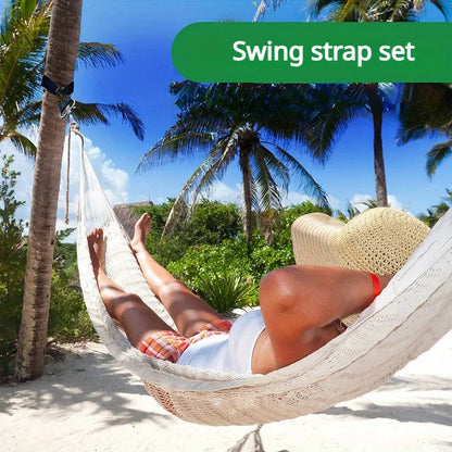 Portable Outdoor Swing Hammock Kit - Complete with Safety Belt, Carrying Bag & Durable Strap System for Universal Swing Accessories