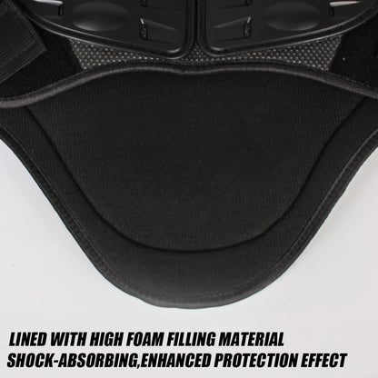 Motorcycle Body Armor Vest - PE Shell Chest & Back Protector with Reflective Tape for Motocross, Skiing & Skating