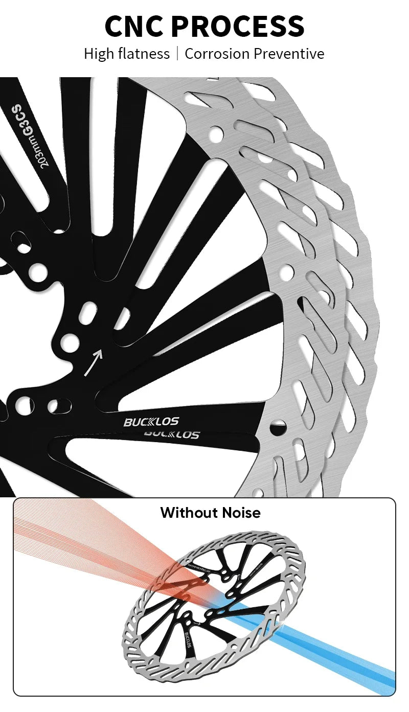 Ultralight Hydraulic Disc Brake Rotor 160/180/203mm - Mountain & Road Bike Compatible with Free Mounting Bolts