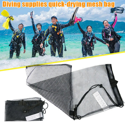 Quick-Dry Mesh Diving Bag - Drawstring Snorkeling Storage for Sports Equipment