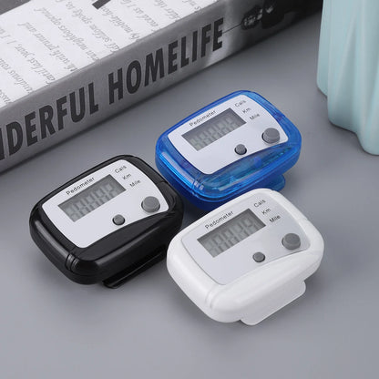 Clip-On Pedometer & Step Counter — Steps, Miles, Calories & More