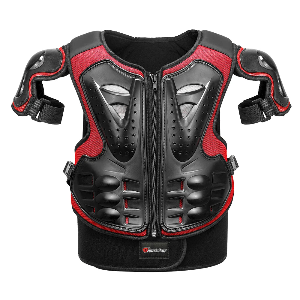 Kids Full Body Motorcycle Armor Set - Protective Vest Jacket with Kneepads for Motocross Riding