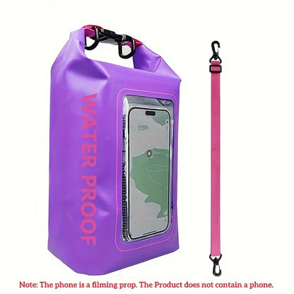 Waterproof PVC Outdoor Dry Bag - 5L & 2L Capacity - Multi-Sport Floating Bag for Swimming, Diving, Kayaking, Rafting & Beach Activities - Crossbody Shoulder Travel Bag for Surfing