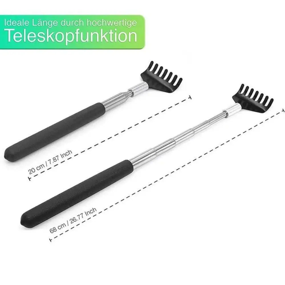 Telescopic Stainless Steel Back Scratcher with Carrying Bag