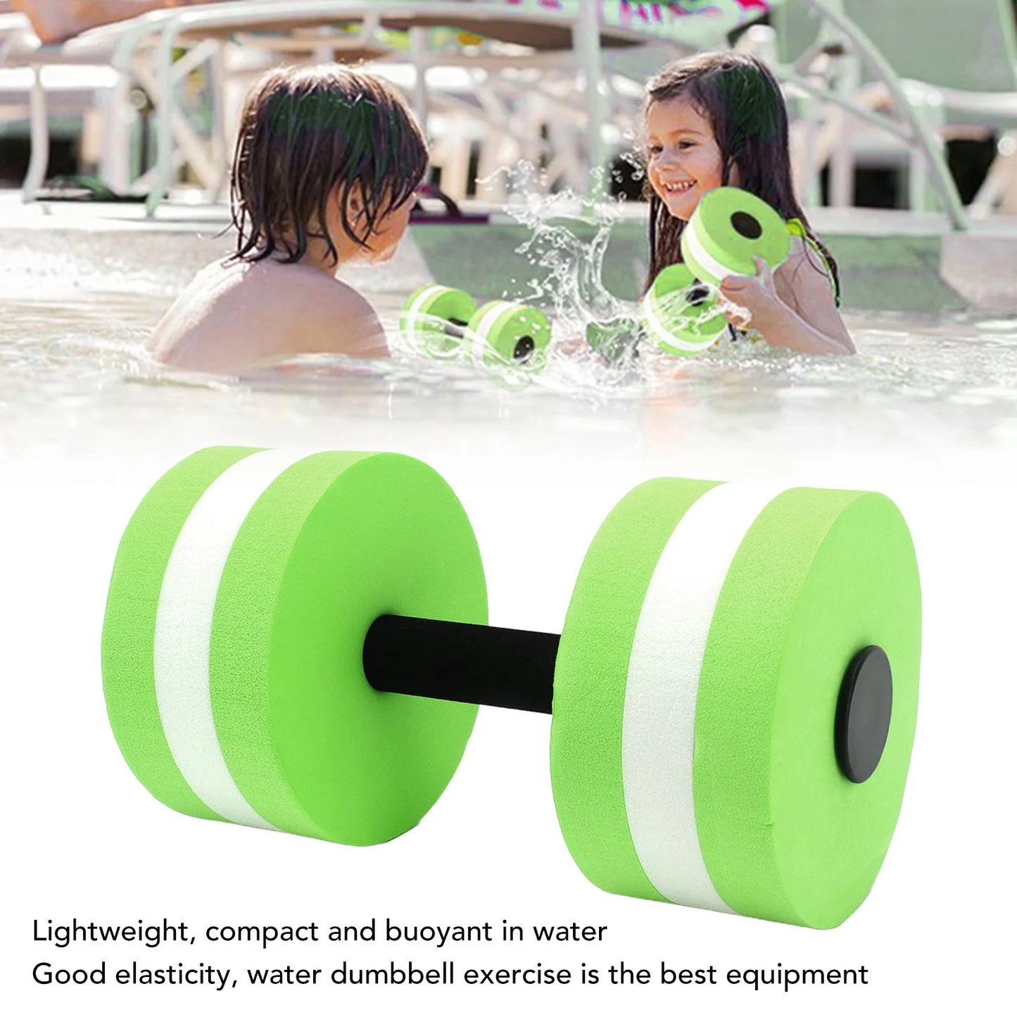 2pcs EVA Water Floating Dumbbells - 15cm x 27cm Foam Aquatic Fitness Weights for Pool Aerobics & Water Exercise