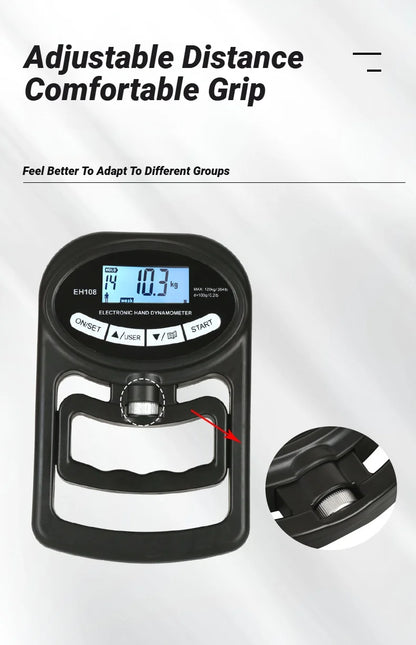 265Lbs/120Kg Digital Hand Dynamometer - Grip Strength Tester for Men and Women