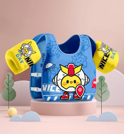 Kids Swimming Safety Vest - Inflatable Pool Float Ring with Arm Support for Children Water Play Equipment