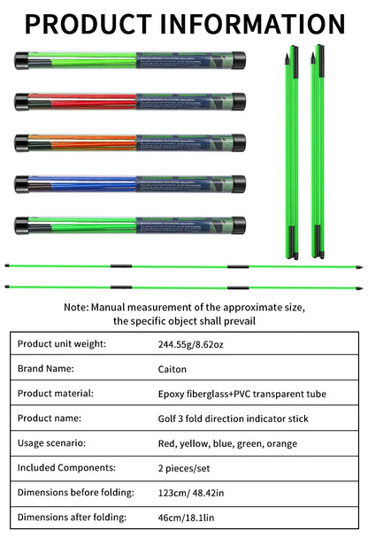 Golf Alignment Sticks 2-Pack - 48" Foldable Practice Rods for Portable Training