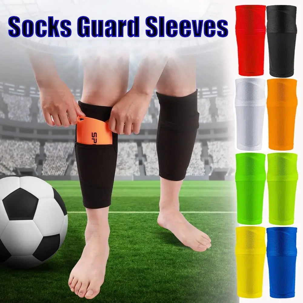 Professional Soccer Shin Guards - Nylon Leg Sleeves with Pocket Protection for Football Training