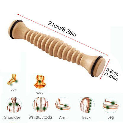Wooden Foot Massage Roller - Acupressure Relief for Plantar Fasciitis & Foot Pain