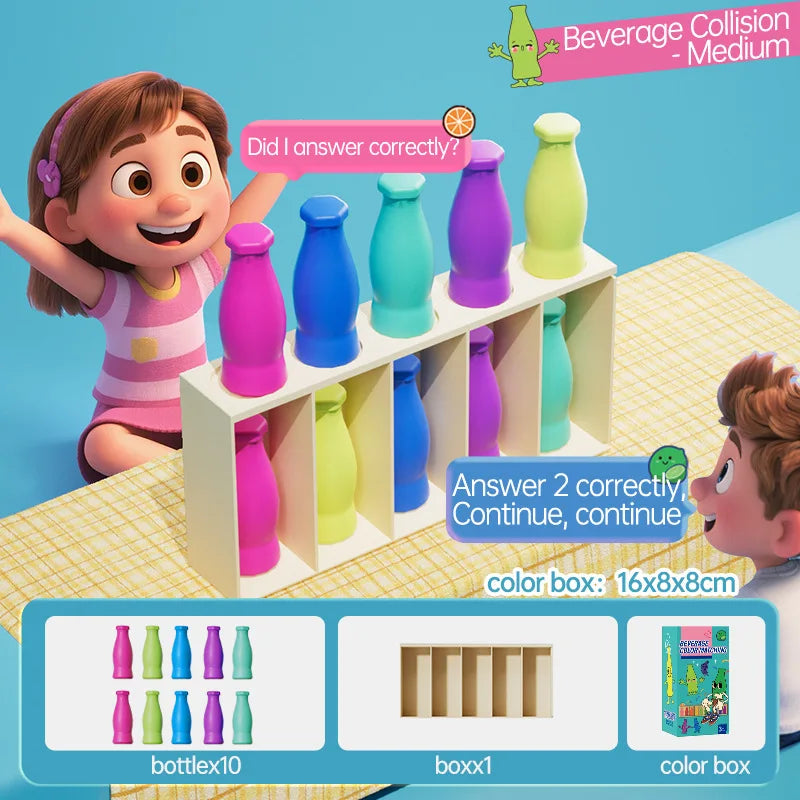 Children's Beverage Color Matching Memory Game - Interactive Board Puzzle Toy