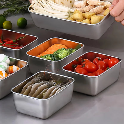 Premium Stainless Steel Food Container Set - 6-Piece Leakproof & Stackable Storage with Secure Lids for Outdoor Adventures, School & Travel