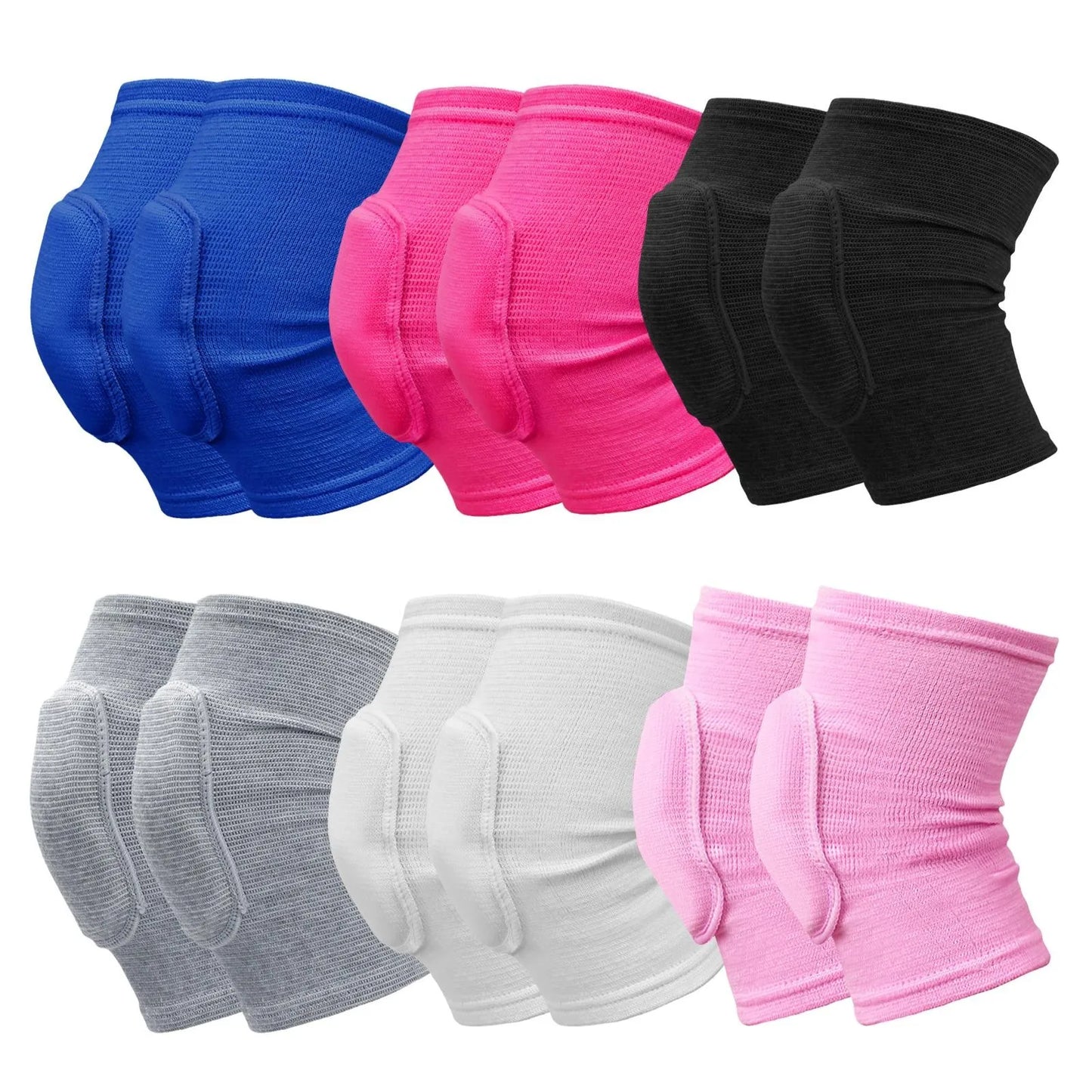Elastic Knee Support Pads - 2 Pack Compression Knee Protectors with Thickened Sponge for Dance, Workout & Training