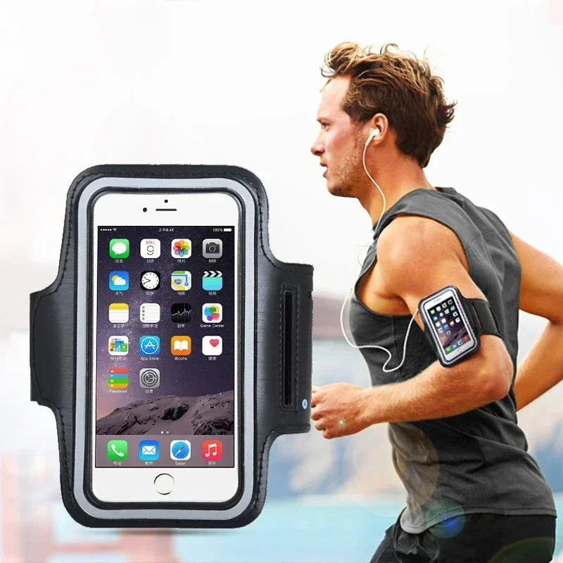 5.5 Inch Sports Phone Armband - Universal Smartphone Holder for Running and Gym (Compatible with Samsung and iPhone)